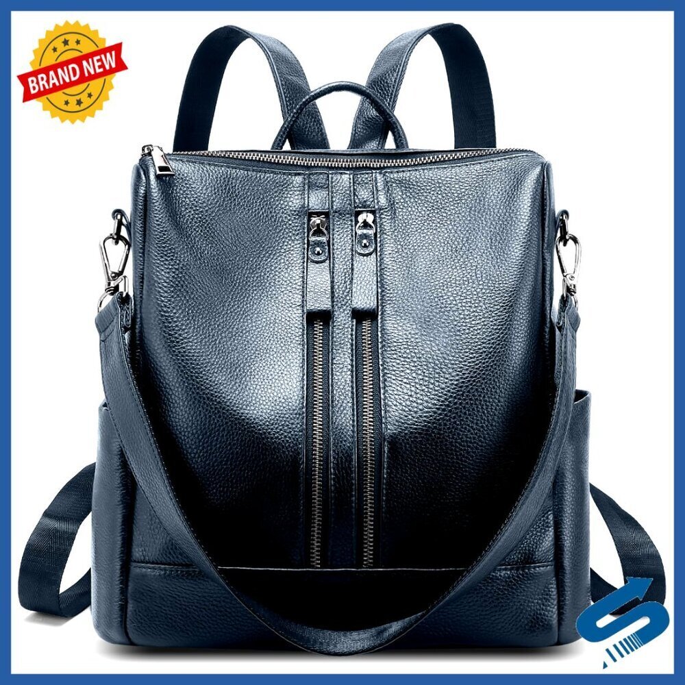 Genuine Leather Convertible Backpack Purse Designer Travel Handbag Women
